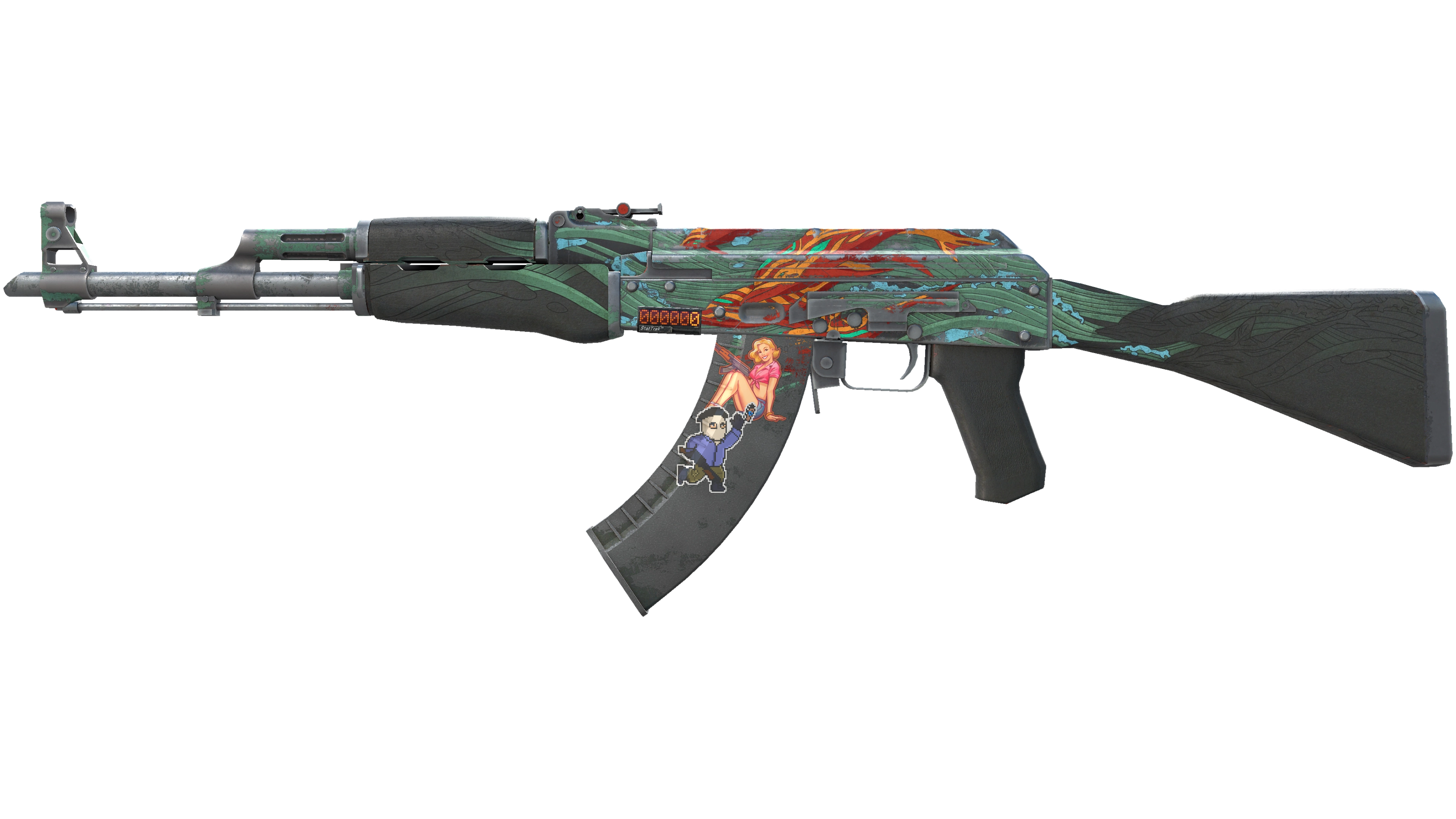 StatTrak™ AK-47 | Aquamarine Revenge (Battle-Scarred)