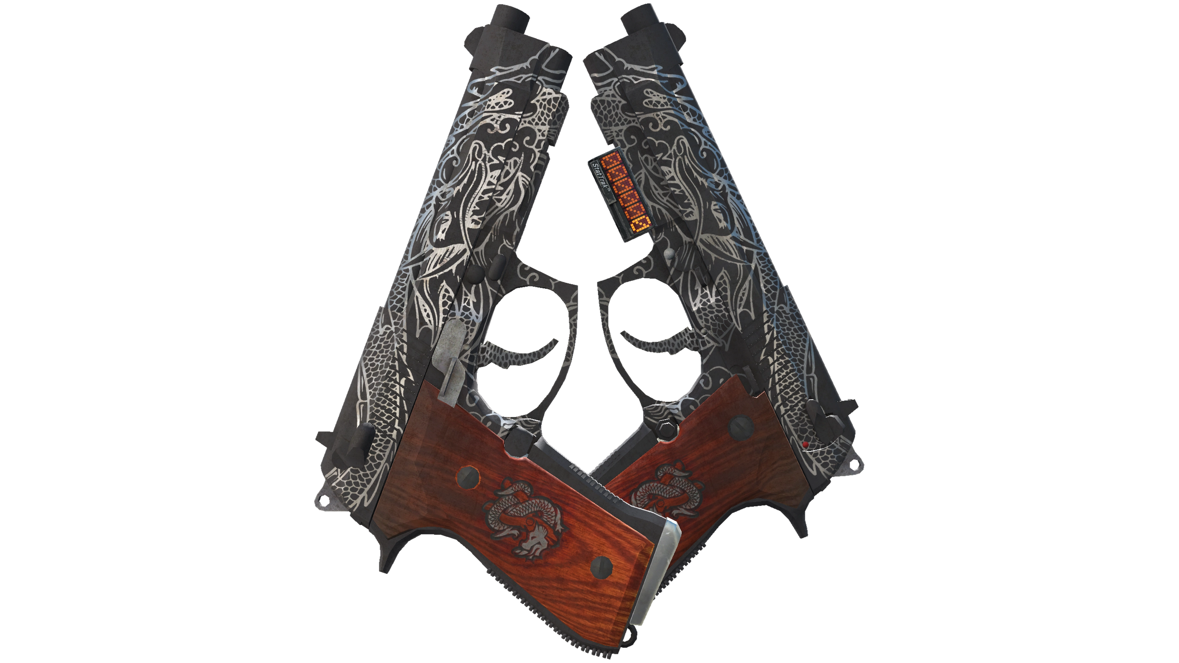 StatTrak™ Dual Berettas | Dualing Dragons (Battle-Scarred)
