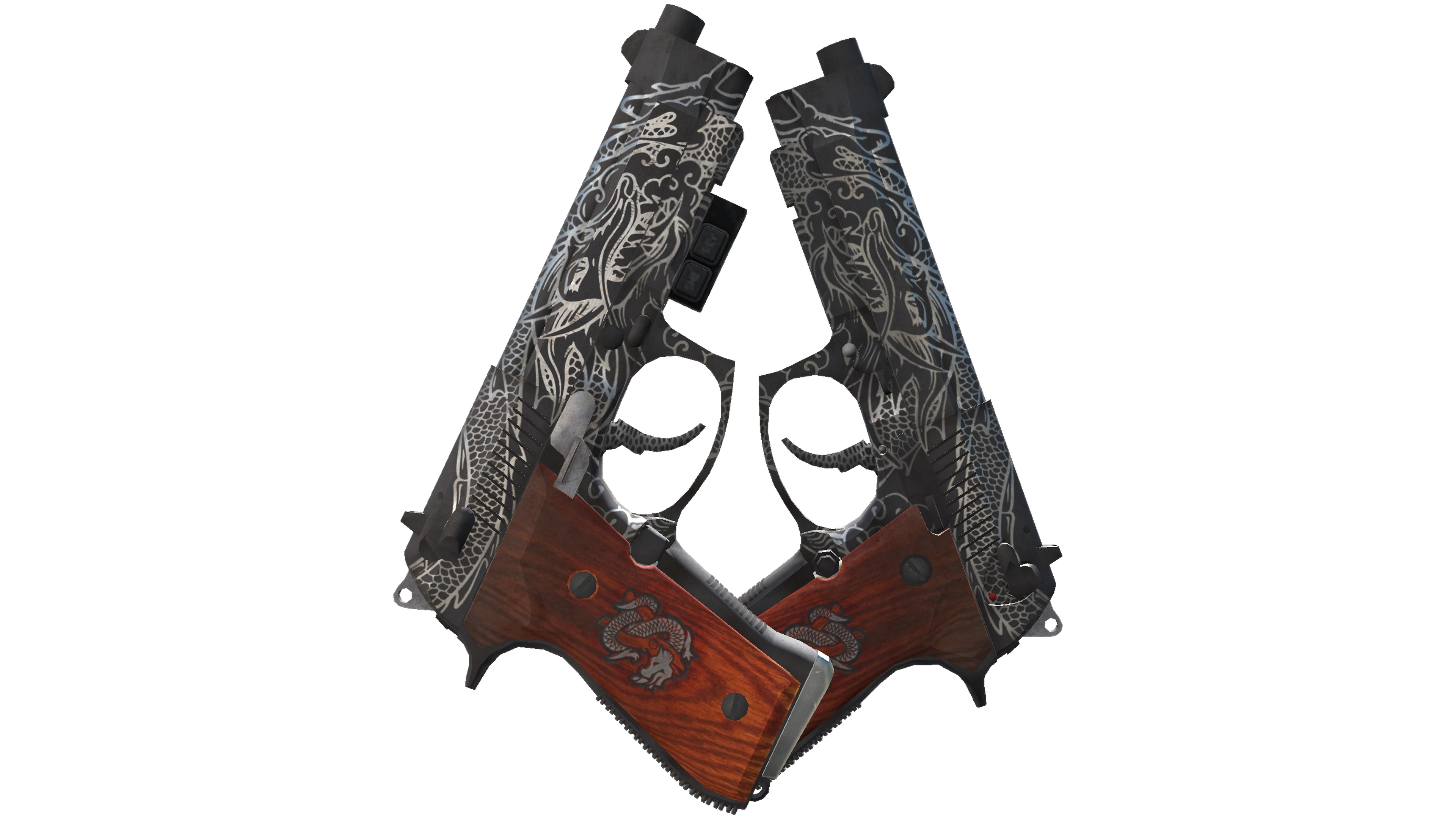 StatTrak™ Dual Berettas | Dualing Dragons (Battle-Scarred) thumbnail