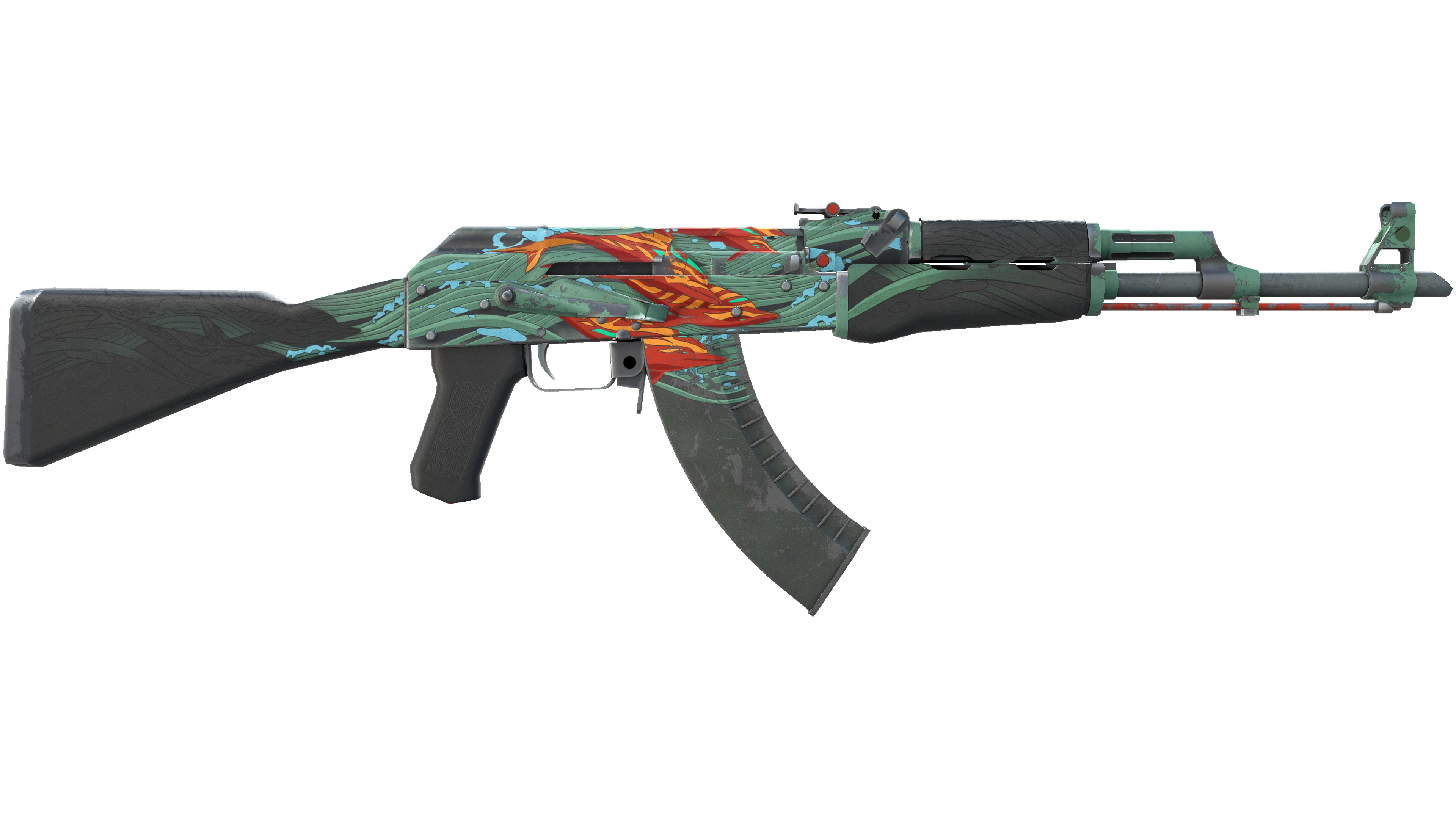 Miniatura de AK-47 | Aquamarine Revenge (Well-Worn)