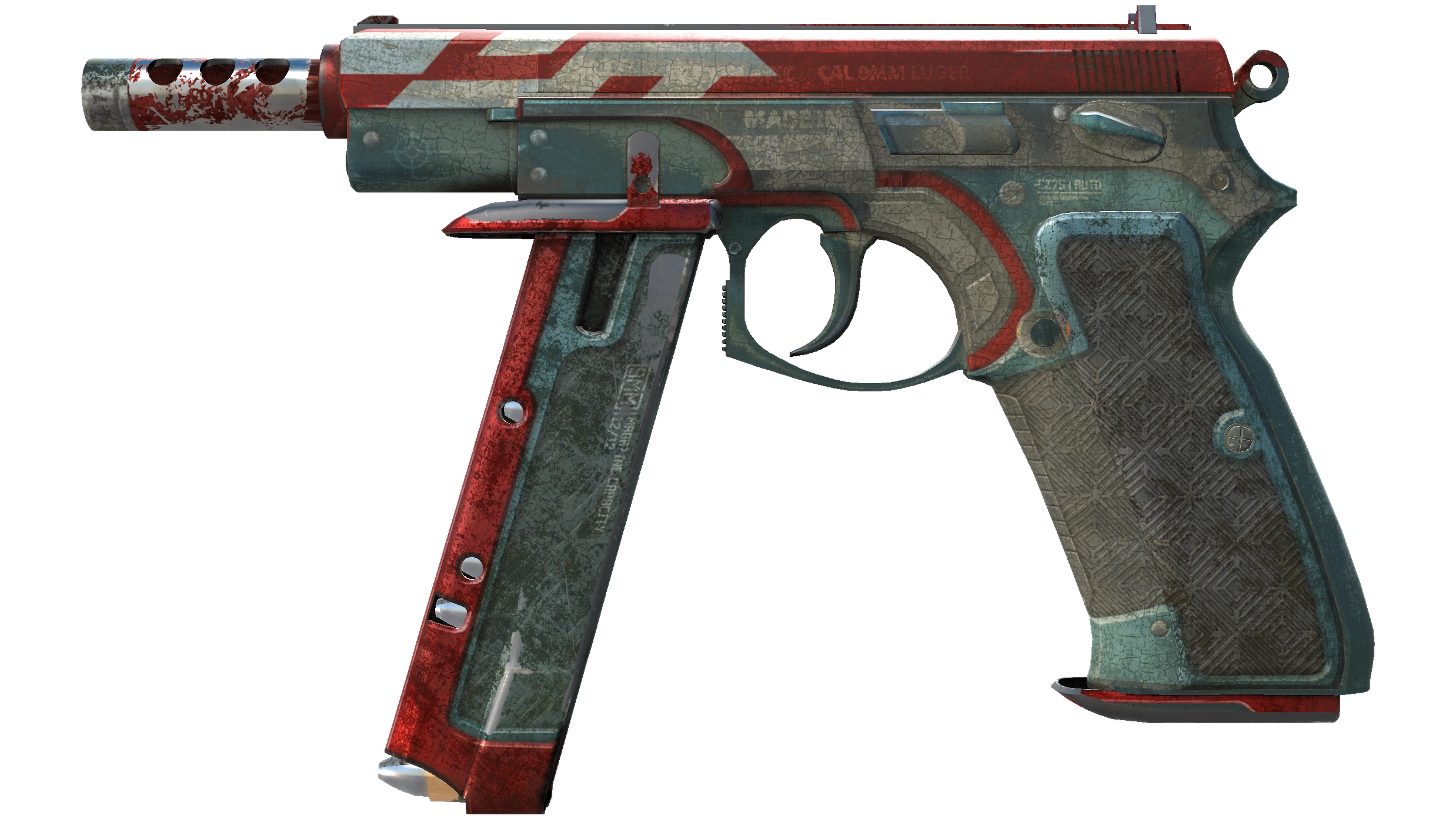 CZ75-Auto | Red Astor (Battle-Scarred)